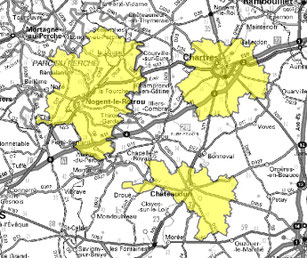 Carte multiplex Chartres local, canal 5D, fréquence DAB+ 180.064 MHz