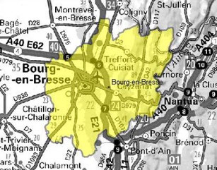 Carte multiplex Bourg-en-Bresse local, canal 6D, 187.072 MHz
