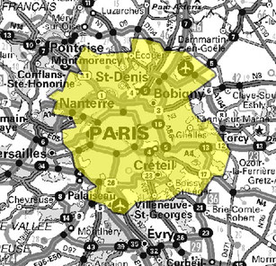 Carte multiplex Paris local 1, canal 9A