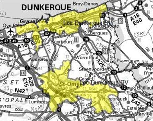 Carte multiplex Dunkerque local 1, canal 8D, fréquence DAB+ 201.072 MHz