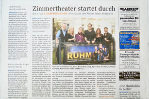 Daniel Kehlmanns "Ruhm" im Theater im Zimmer - Presseartikel Hamburger Wochenblatt