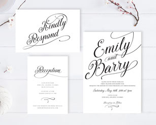 Tree wedding invitations set