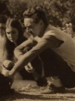 Photo by Raine Eastman : June 6, 1971. Anniversary and Steven and Raine  Hein wedding at Avatars Abode. - Maree LePage( far left ) & Diane Adams next to Robert ; Photo courtesy & property of Rainy Day Archives copyright 2001