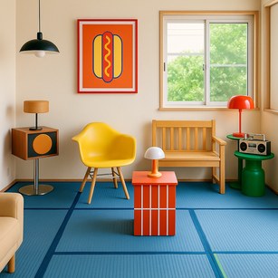 青色の畳を敷いた部屋のイメージ