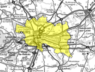 Carte multiplex Tours local, canal 9B