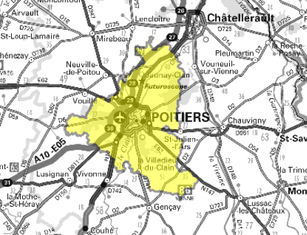 Carte multiplex Poitiers local, canal 7C
