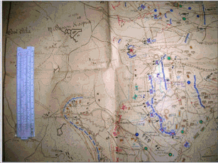La cartina con gli schieramenti sul campo di battaglia