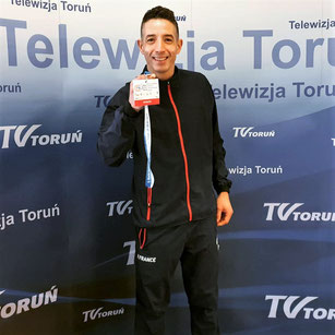 Rachid Farid lors de son arrivée en Pologne.