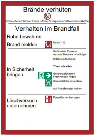 Brandschutzordnung als organisatorische Maßnahme nach einer Brandschau