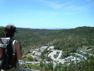 Blick auf den Parkplatz am Preikestolen