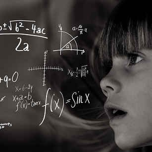 A young girl ponders physics and mathematics.