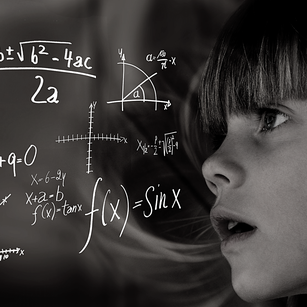 A young girl ponders physics and mathematics. 