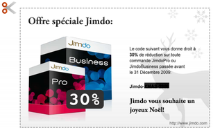 code de réduction e-boutique Jimdo
