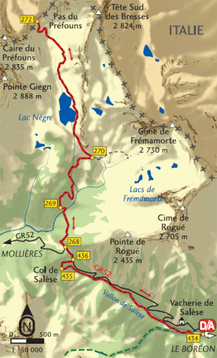 Carte du site RandOxygène pour aller au lac Nègre