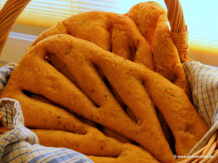 Fougasse im Korb - Nahaufnahme