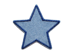Bild: Stern Jeansflicken Aufnäher zum aufbügeln blau