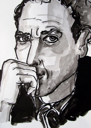 Gregory, A4, Tusche auf Aquarellpapier