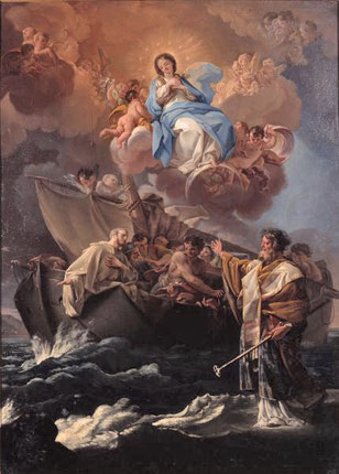 Giaquinto Corrado - St Nicolas apaise la tempête - 18ès. - Ajaccio - Palais Fesch