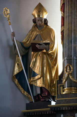 St. Albertus Magnus mit Stab und Buch