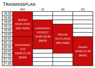 Trainingsplan 2016/2017