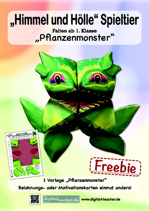 "Himmel und Hölle" falten -Pflanzenmonster- Faltvorlage, kostenloser Download/ freebie Seite 1-4