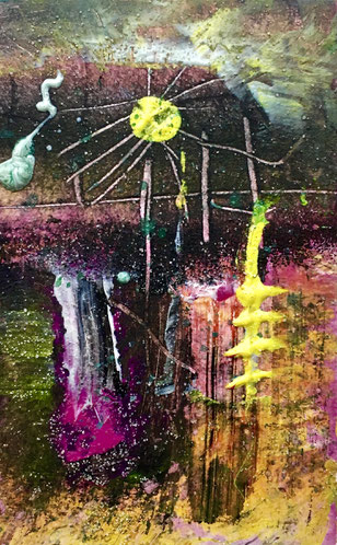 Sogno notturno, 2018, tecnica mista, 9 x 14 cm