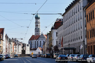 L'avenue Maximilianstrasse d'Augsbourg, avec ses palais à l´architecture Renaissance