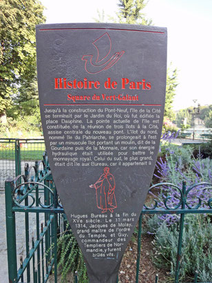 Panneau : Square du Vert-Galant - Paris 1er © TEMPLE DE PARIS