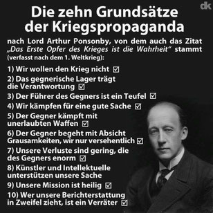 Arthur Ponsonby - Die 10 Grundsätze der Kriegspropaganda