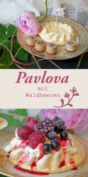 pavlova, pawlowa, waldbeeren, dessert, baiser, torte