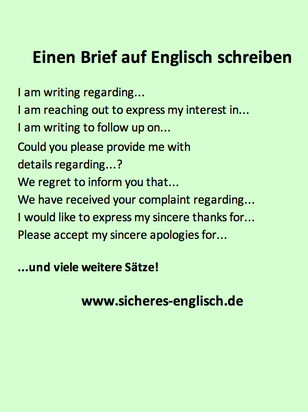 Brief schreiben auf Englisch