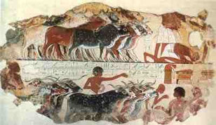 Pintura egipcia. Museo Arqueológico de El Cairo.