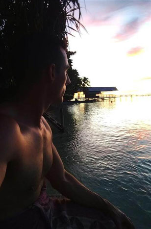 sunset at Mambetron Homestay Raja Ampat, after our stunning dives with Soul Scuba Divers