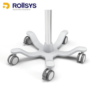 Rollsys 医療用ロールスタンド 5本足アルミベース 24インチ径