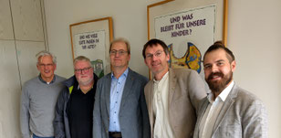 v.l.n.r.: Norbert Bösken (BDF), Oliver Dreger (BDF), Gerhard Tenkhoff (BDF), Gregor Kaiser (Grüne), Patrik Mantai (Grüne)