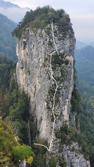 Großer Barmstein Südgrat, ungefährer Routenverlauf
