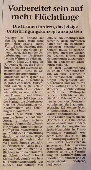 Artikel aus der Waltroper Zeitung (vom 04.03.2020)