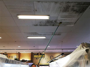 カビ除去作業中