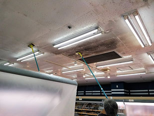 カビ除去作業中