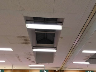 カビ除去前の天井のカビ