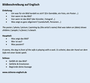 Bildbeschreibung Englisch: Formulierungen, Aufbau und Vokabeln