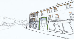 Vision sketch for the property on Hawley Street by Heidi Mergl Architect