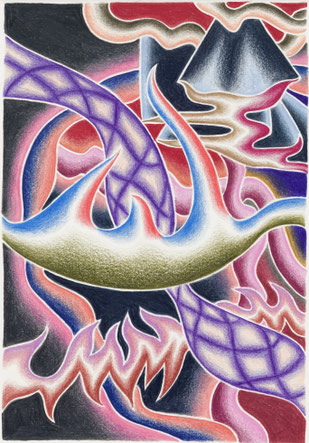 Lo Gro, 2026, colored pencil on paper, 29,7 x 21 cm