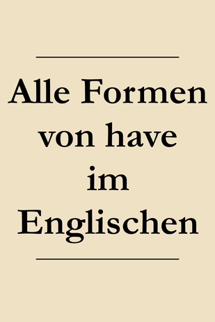 Verb have Englisch