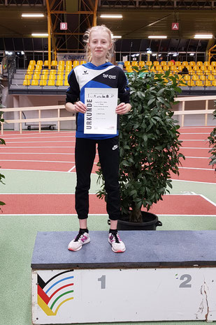 Heleen Keiten-Schmitz erzielte die schnellste 800-m-Zeit in ihrer Alterklasse W13.