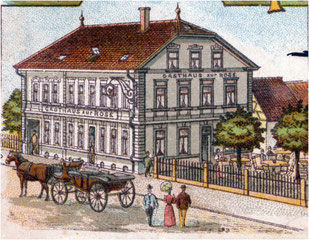 Ehemaliges Gasthaus zur Rose, erbaut 1897 – heute Sparkasse Flehingen