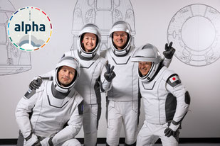 L'équipe d'astronautes qui s'envolera vers l'ISS le 22 avril 2021.