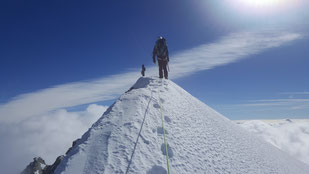 Hochtour, Dent d'Hérens, Gipfelgrat, Gipfel
