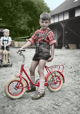 Sommer in meiner Jugend (Foto um 1960) sw coloriert