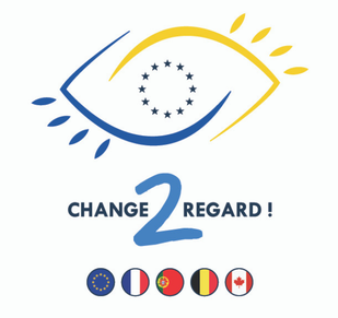 Logo de Change2Regard, projet européen auquel participent des associations de France, du Portugal, de Belgique et du Canada.